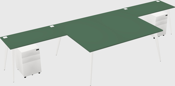 Shared l-shaped office desk system