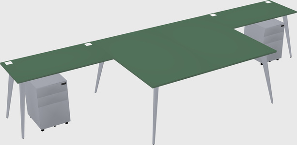 Shared l-shaped office desk system