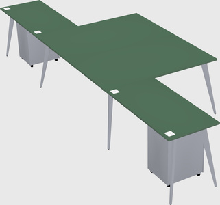 Shared l-shaped office desk system