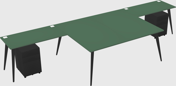 Shared l-shaped office desk system