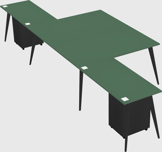 Shared l-shaped office desk system