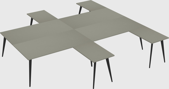 Shared l-shaped office desk system