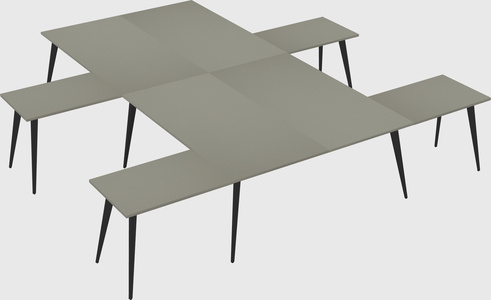 Shared l-shaped office desk system