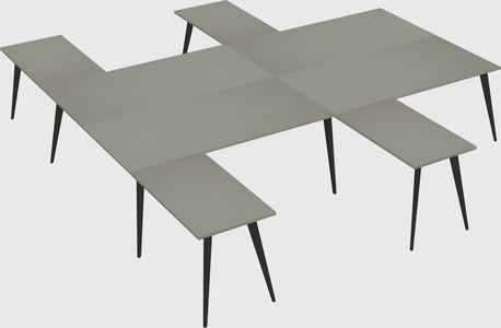 Shared l-shaped office desk system