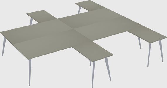Shared l-shaped office desk system