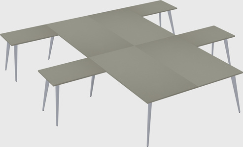 Shared l-shaped office desk system