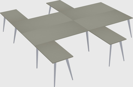 Shared l-shaped office desk system