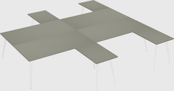 Shared l-shaped office desk system