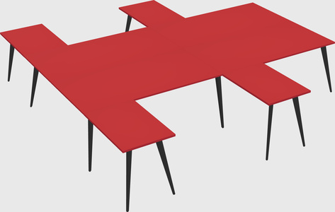 Shared l-shaped office desk system