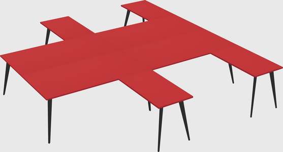 Shared l-shaped office desk system