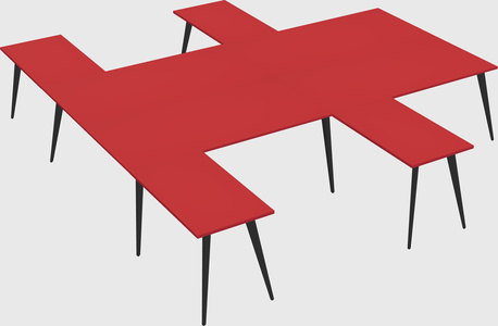 Shared l-shaped office desk system