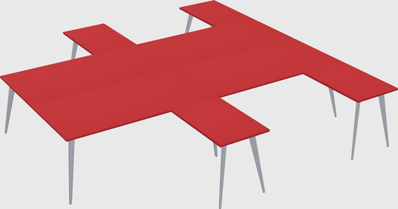 Shared l-shaped office desk system