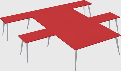 Shared l-shaped office desk system