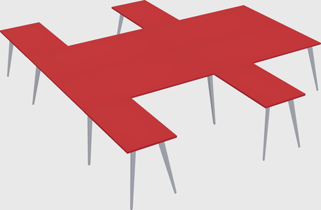Shared l-shaped office desk system