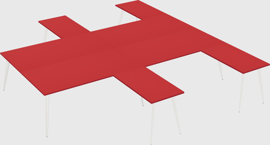 Shared l-shaped office desk system