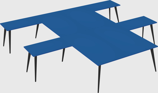 Shared l-shaped office desk system