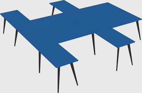Shared l-shaped office desk system