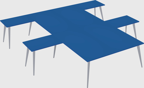 Shared l-shaped office desk system