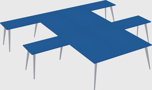Shared l-shaped office desk system