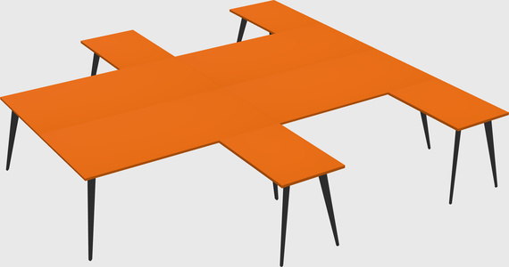Shared l-shaped office desk system