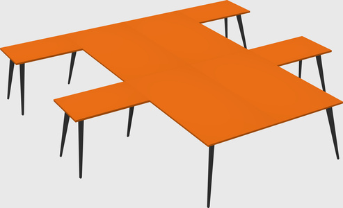 Shared l-shaped office desk system