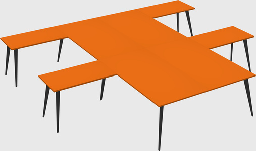 Shared l-shaped office desk system