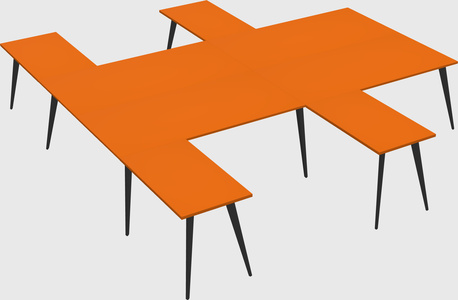 Shared l-shaped office desk system