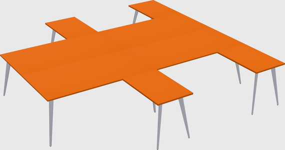 Shared l-shaped office desk system