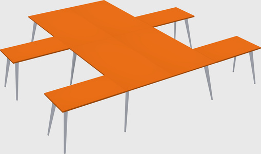 Shared l-shaped office desk system