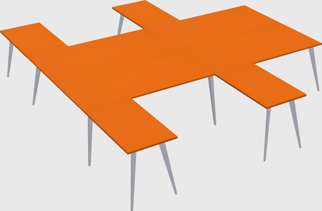 Shared l-shaped office desk system