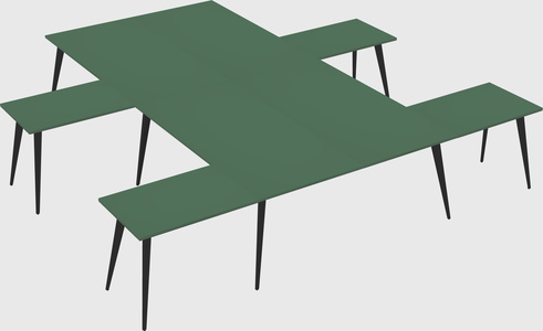 Shared l-shaped office desk system
