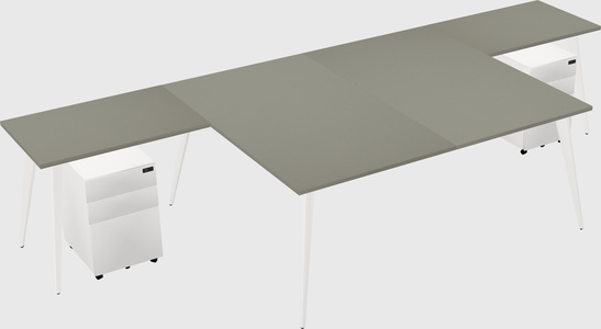 Shared l-shaped office desk system