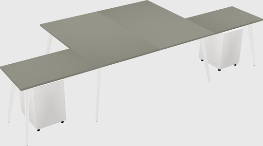 Shared l-shaped office desk system