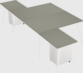 Shared l-shaped office desk system