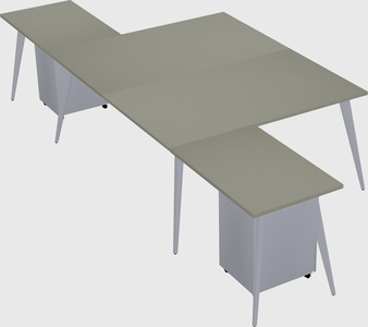Shared l-shaped office desk system