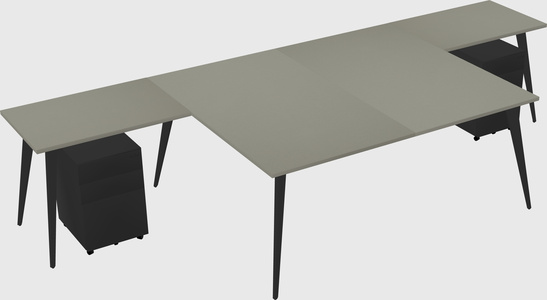 Shared l-shaped office desk system
