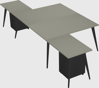 Shared l-shaped office desk system