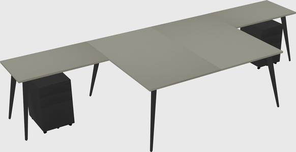 Shared l-shaped office desk system