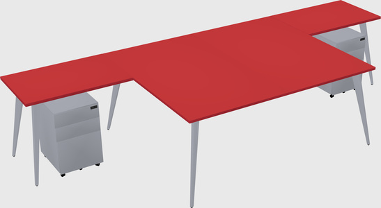 Shared l-shaped office desk system