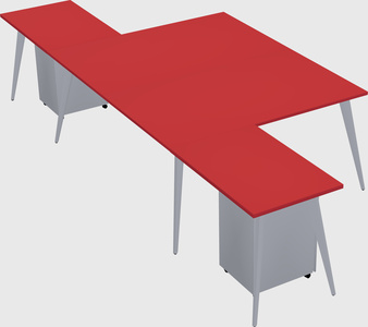 Shared l-shaped office desk system