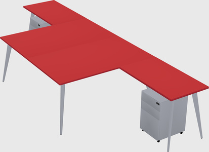Shared l-shaped office desk system