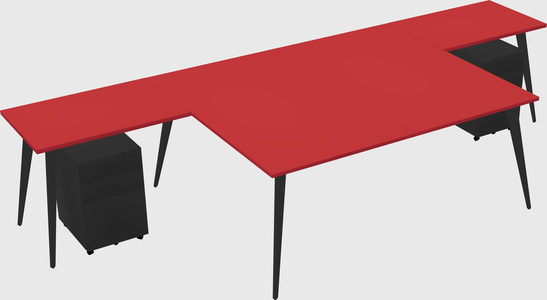 Shared l-shaped office desk system