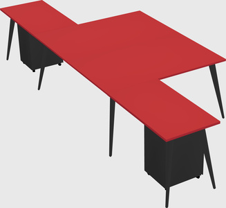 Shared l-shaped office desk system