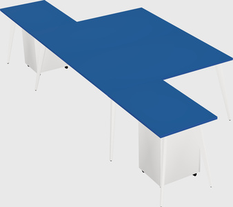 Shared l-shaped office desk system
