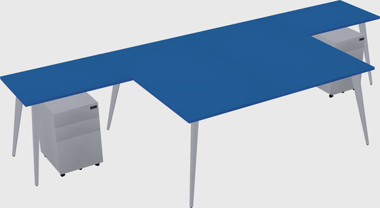 Shared l-shaped office desk system
