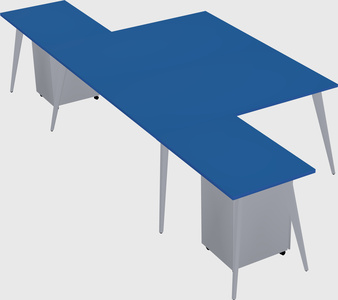 Shared l-shaped office desk system