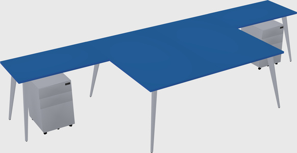 Shared l-shaped office desk system