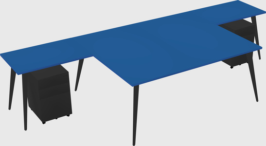 Shared l-shaped office desk system