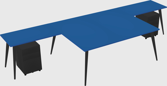 Shared l-shaped office desk system