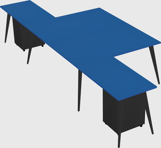 Shared l-shaped office desk system